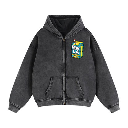 Zip-Through Boxy Fleece Hoodie