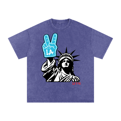 Snow Washed Oversized Cotton T-Shirt