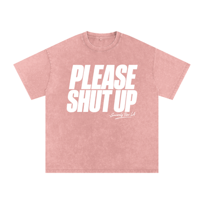 Snow Washed Oversized Cotton T-Shirt