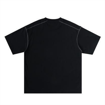 Oversized Contrast-Stitched Cotton Tee