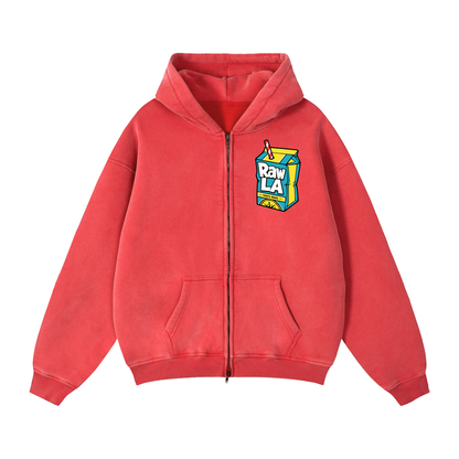 Zip-Through Boxy Fleece Hoodie