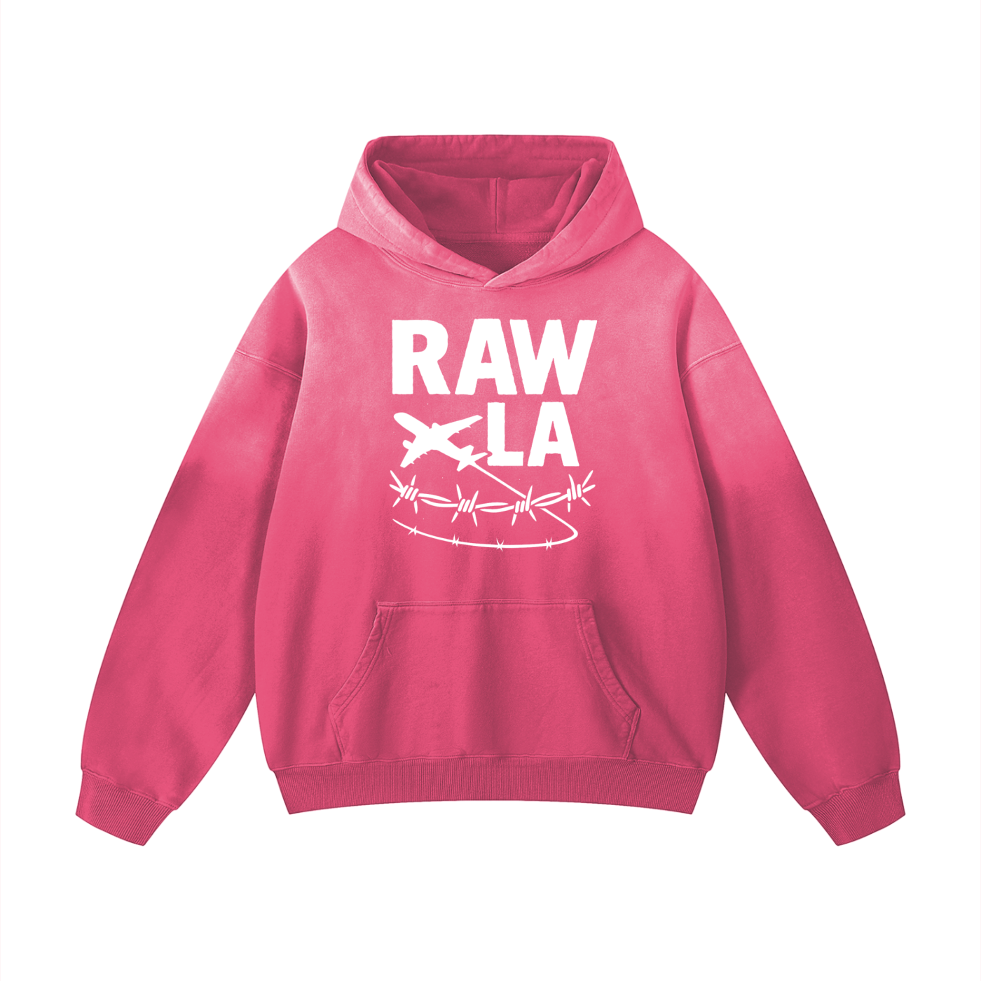 Raw LA Oversized Hoodie B&W