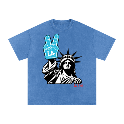 Snow Washed Oversized Cotton T-Shirt