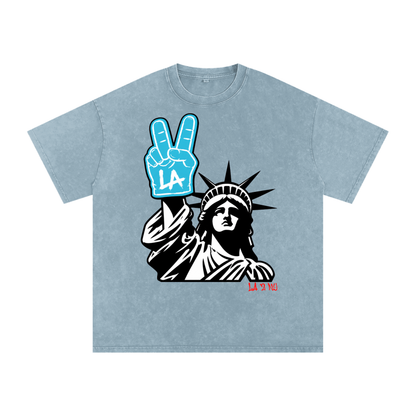 Snow Washed Oversized Cotton T-Shirt