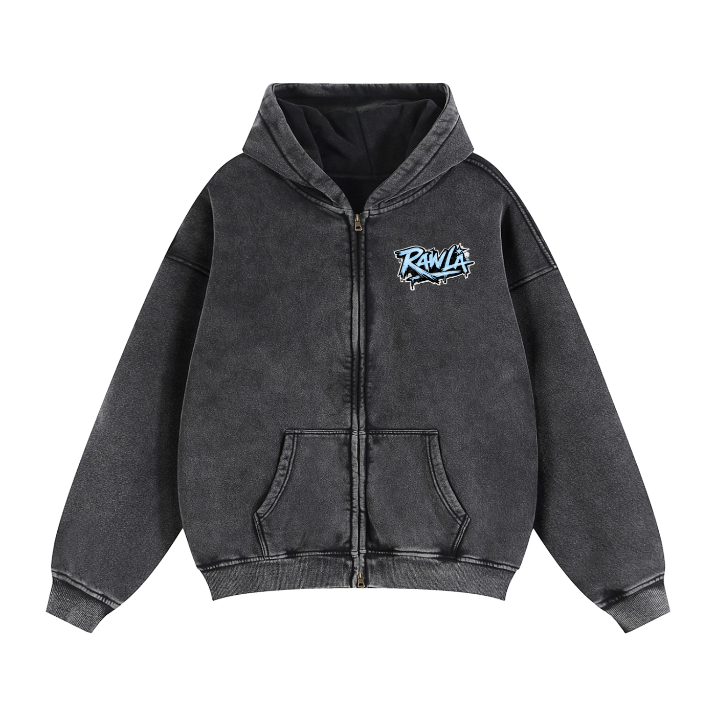 Zip-Through Boxy Fleece Hoodie