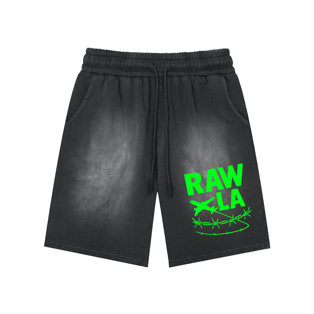 Raw LA-Washed Shorts Green