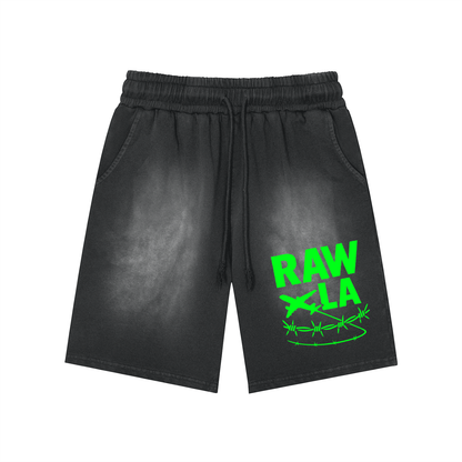 Raw LA-Washed Shorts Green