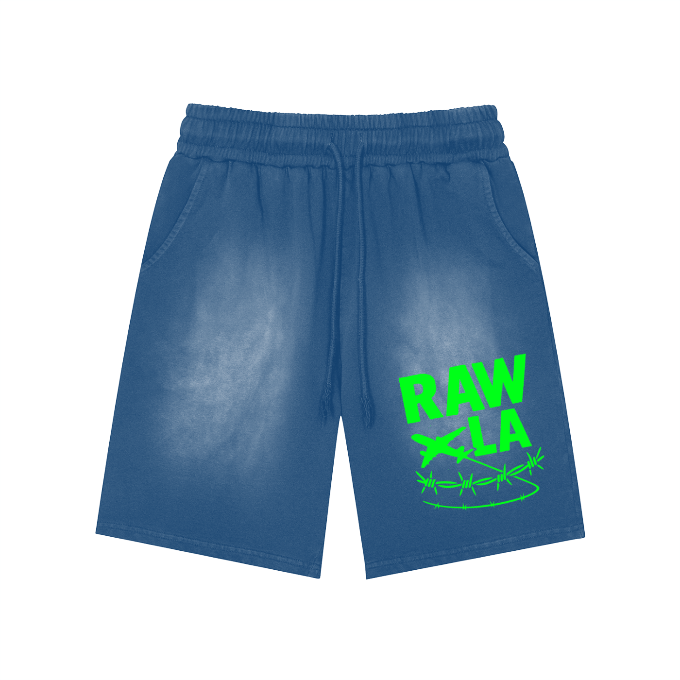 Raw LA-Washed Shorts Green
