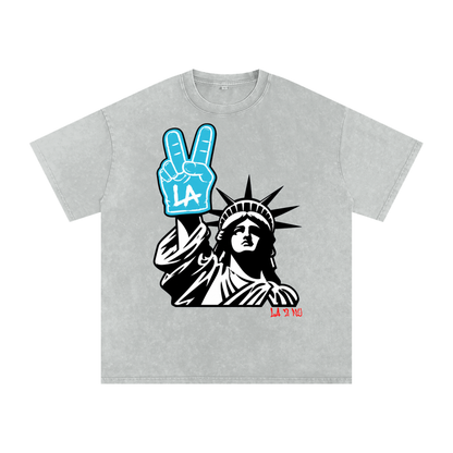 Snow Washed Oversized Cotton T-Shirt