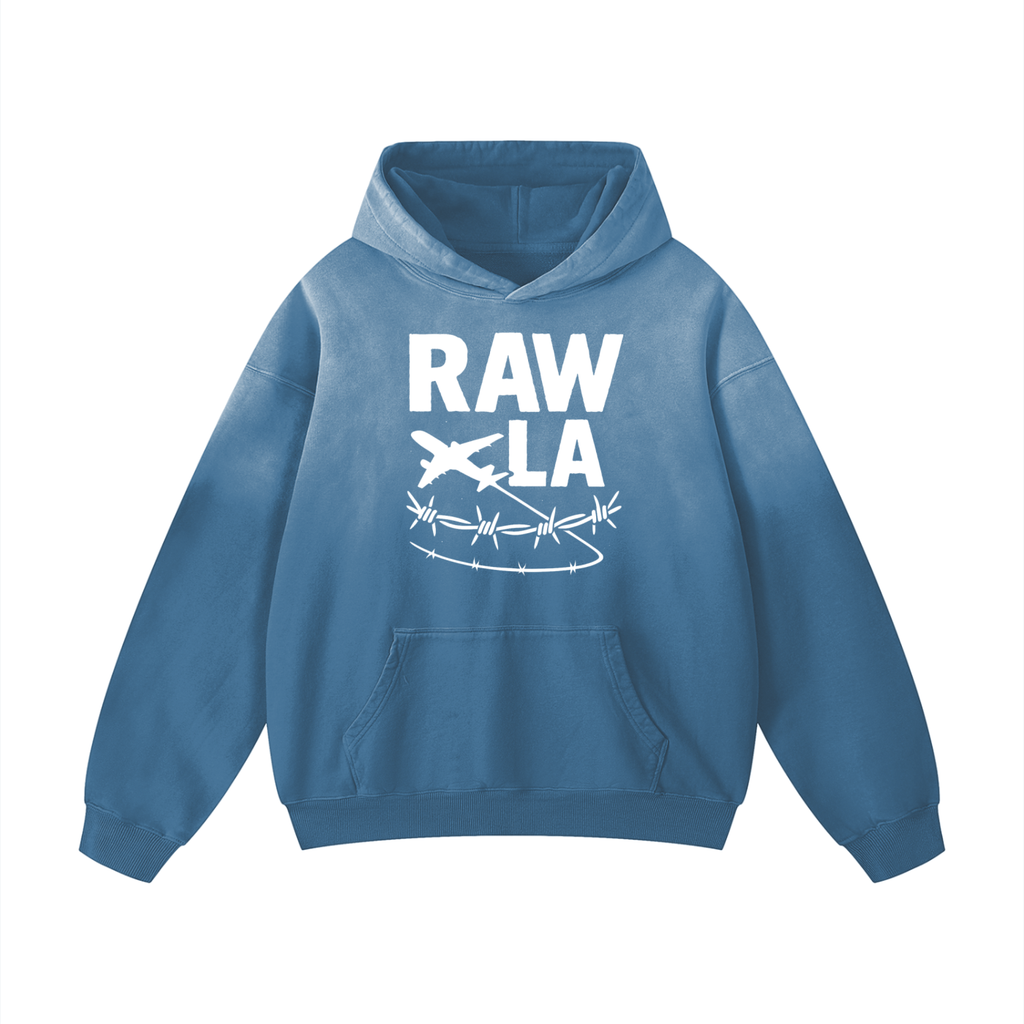 Raw LA Oversized Hoodie B&W