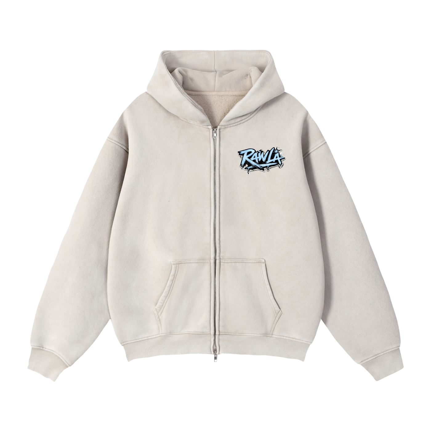 Zip-Through Boxy Fleece Hoodie