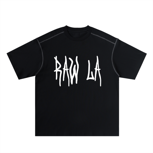 Oversized Contrast-Stitched Cotton Tee