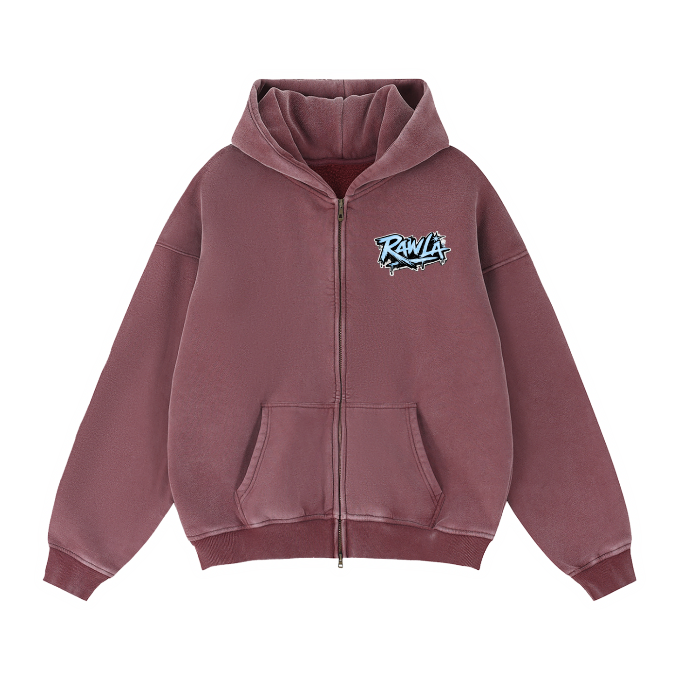 Zip-Through Boxy Fleece Hoodie