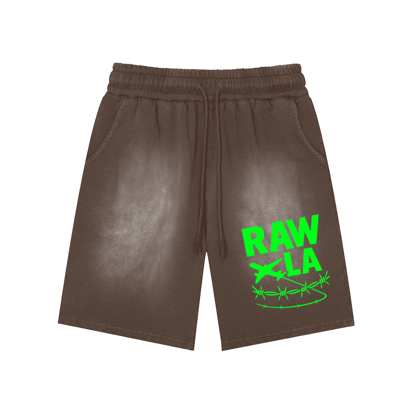 Raw LA-Washed Shorts Green