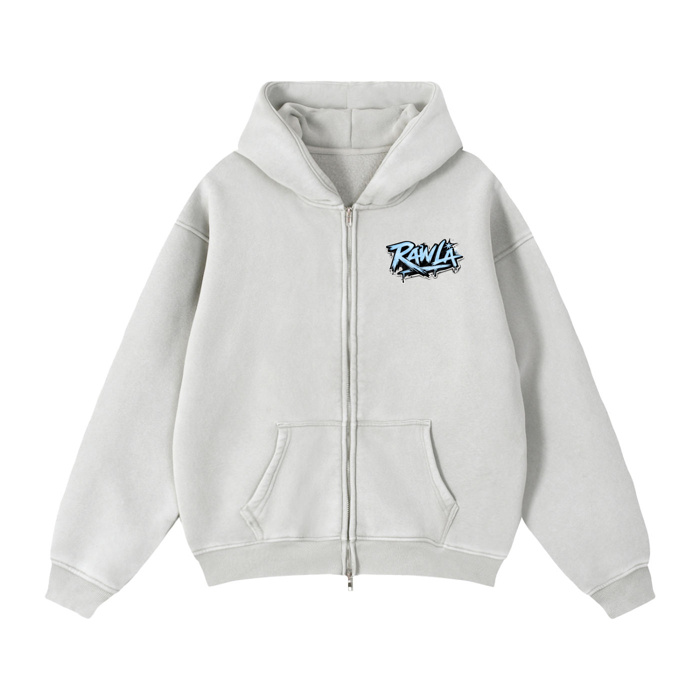 Zip-Through Boxy Fleece Hoodie