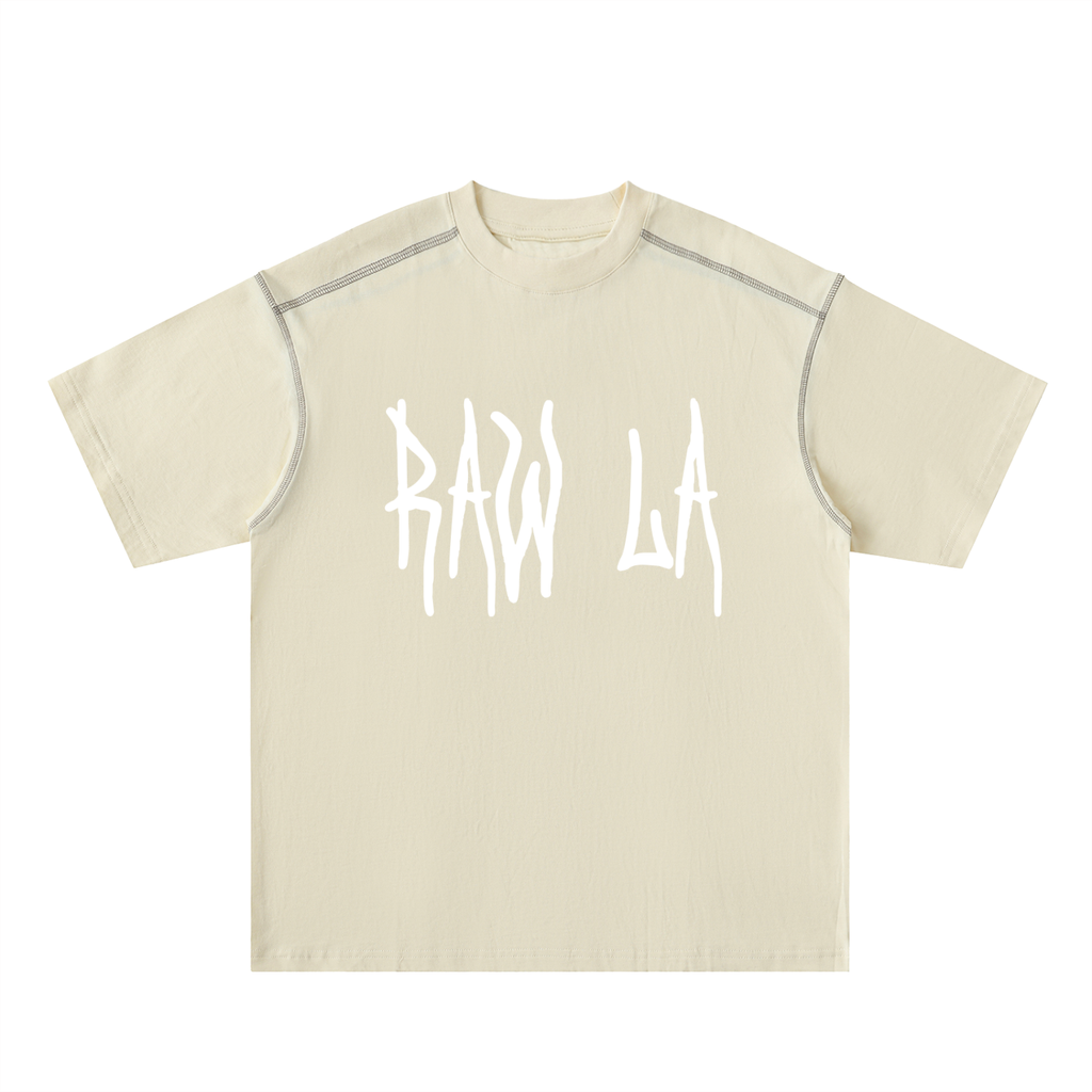 Oversized Contrast-Stitched Cotton Tee