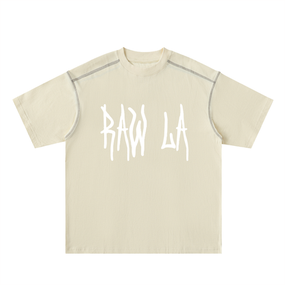 Oversized Contrast-Stitched Cotton Tee