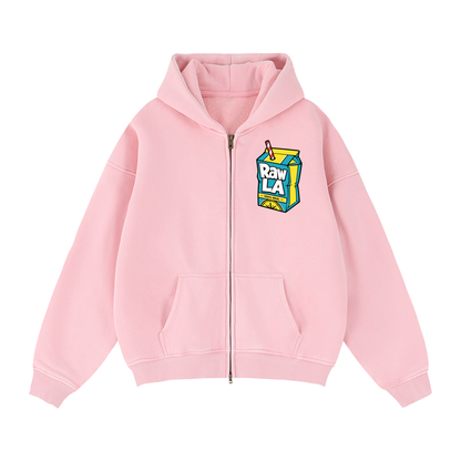 Zip-Through Boxy Fleece Hoodie