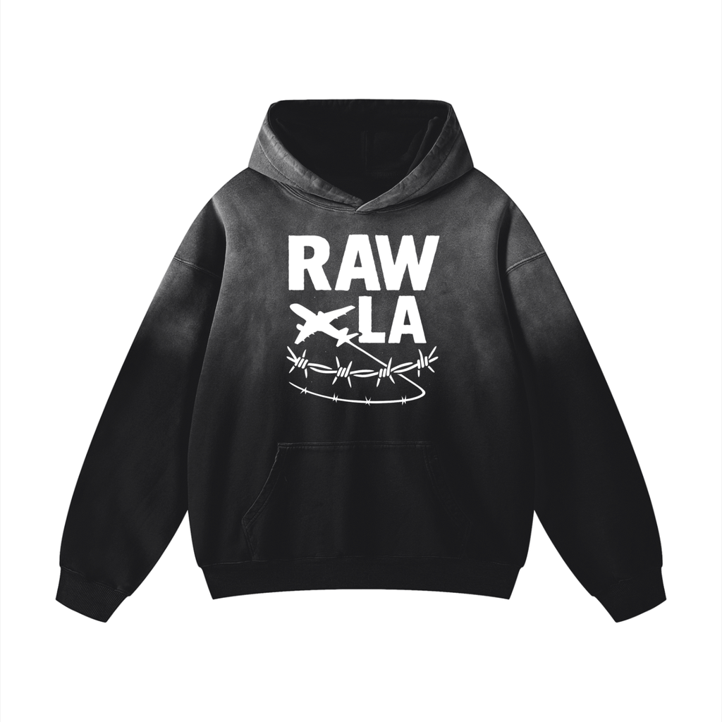 Raw LA Oversized Hoodie B&W