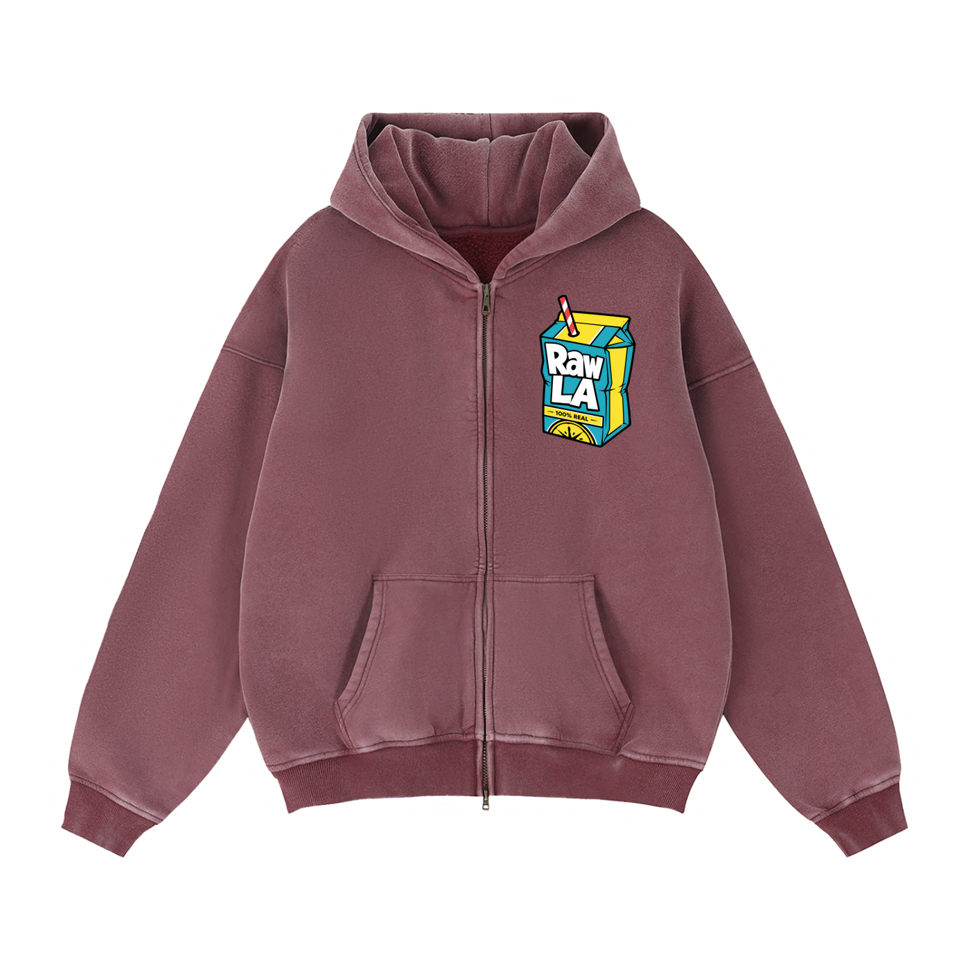 Zip-Through Boxy Fleece Hoodie