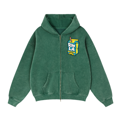 Zip-Through Boxy Fleece Hoodie