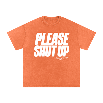 Snow Washed Oversized Cotton T-Shirt