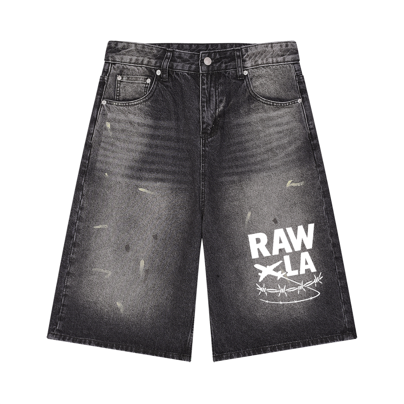 Men’s Vintage Wash Wide Leg Denim Shorts