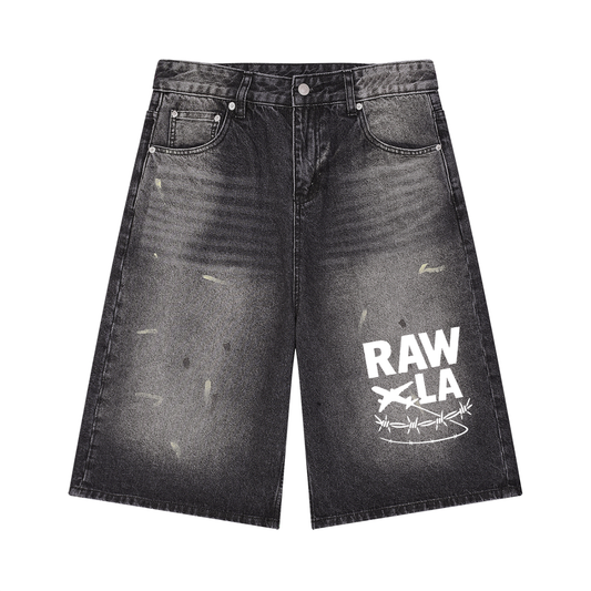 Men’s Vintage Wash Wide Leg Denim Shorts