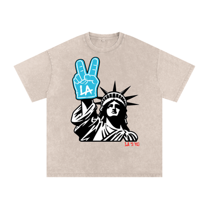 Snow Washed Oversized Cotton T-Shirt