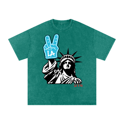 Snow Washed Oversized Cotton T-Shirt