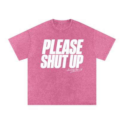 Snow Washed Oversized Cotton T-Shirt