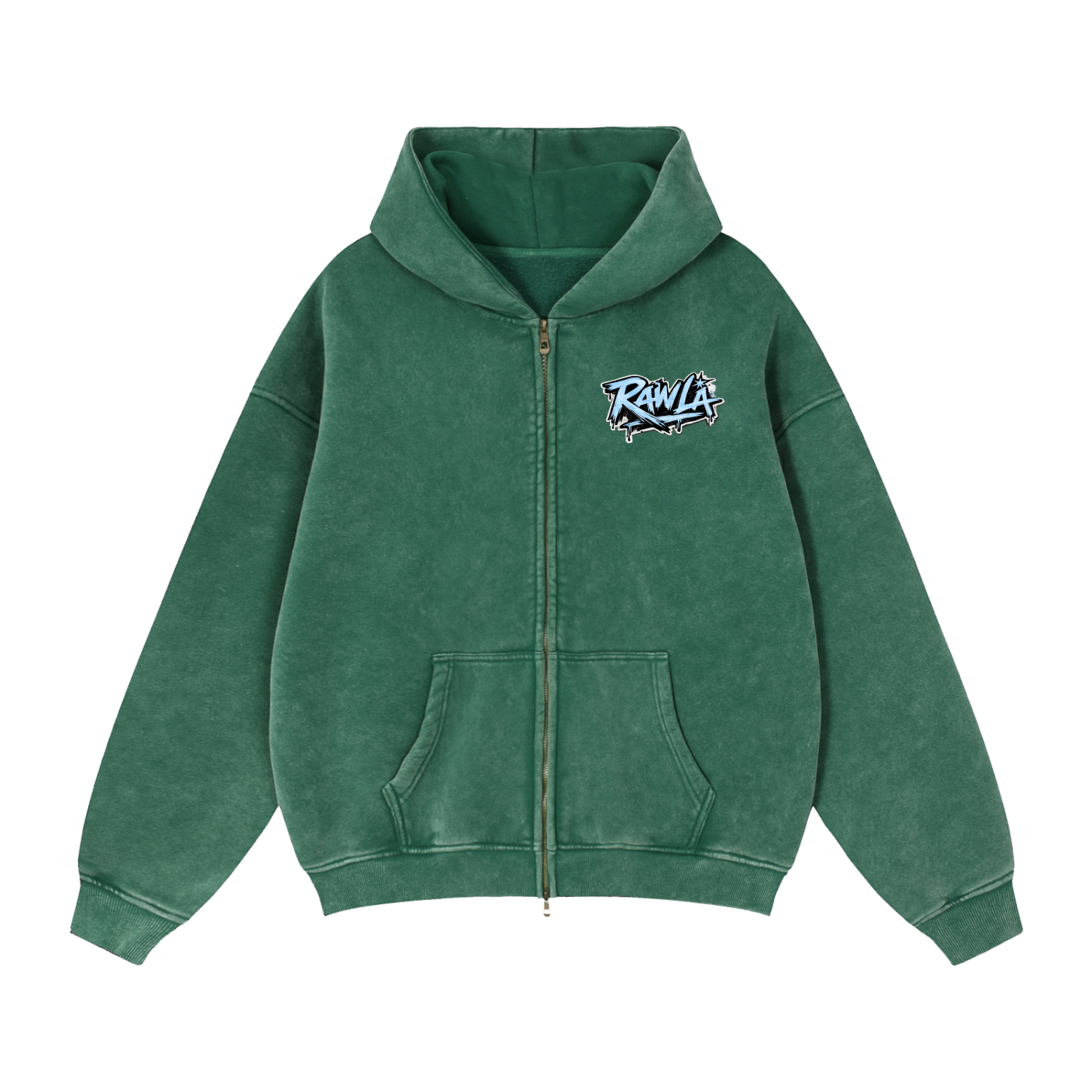 Zip-Through Boxy Fleece Hoodie