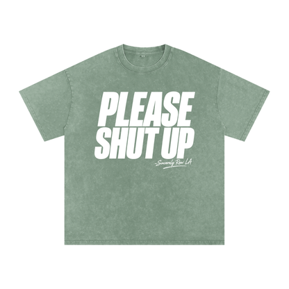 Snow Washed Oversized Cotton T-Shirt